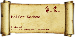 Helfer Kadosa névjegykártya